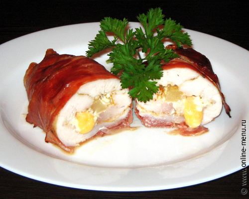 Мясной рулет из свинины в духовке с ананасами: пошаговый рецепт